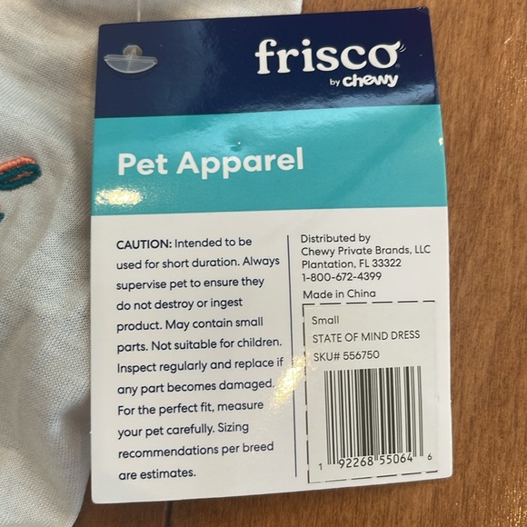NWT Frisco by Chewy State of Mind Dog Outfit - Picture 2 of 6